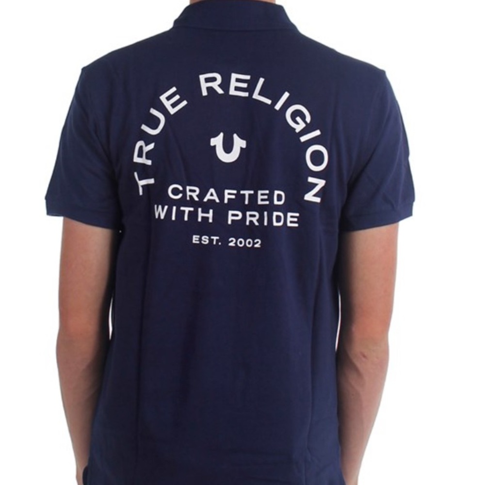 NWT True Religion S Navy  Blue Polo Shirt